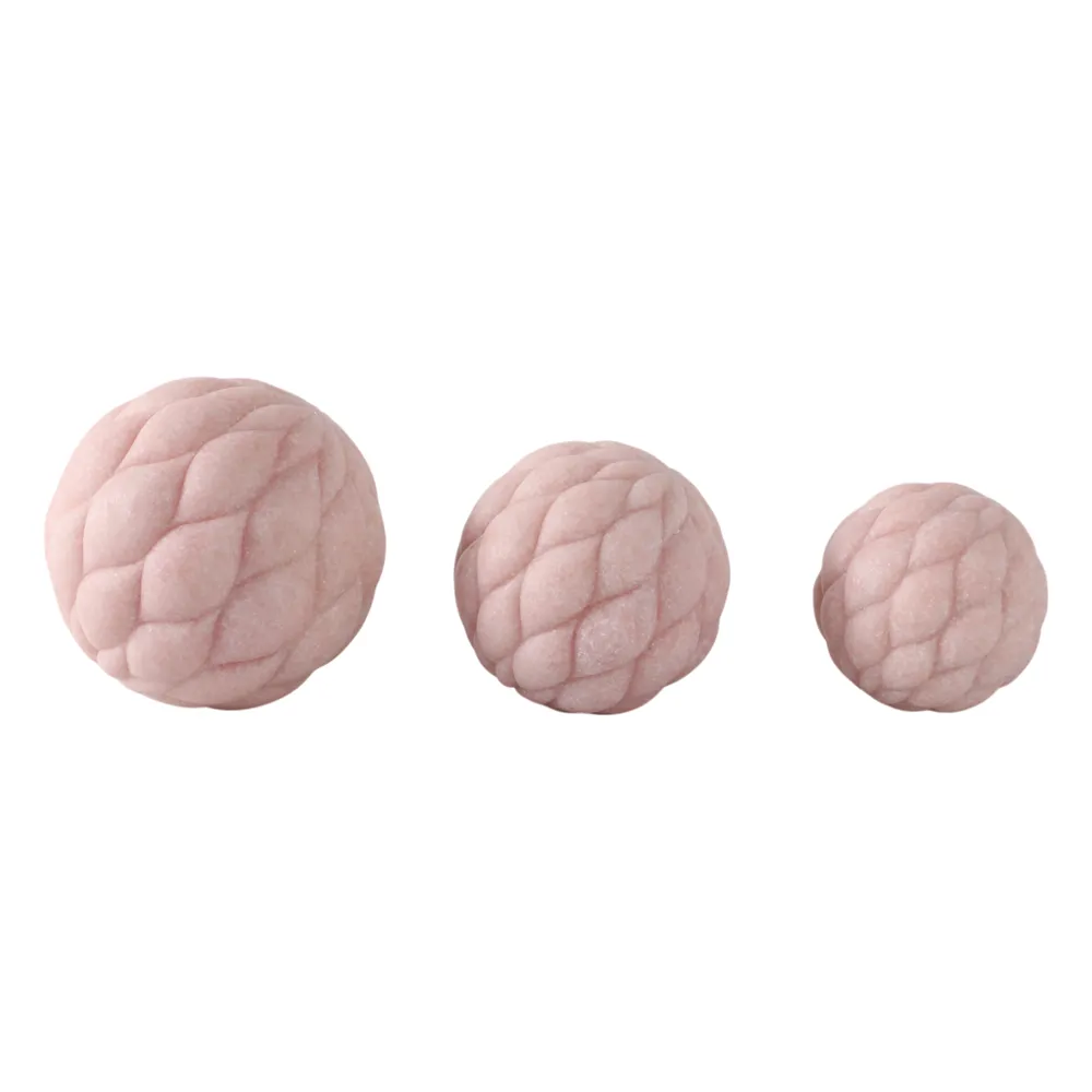 BISHOPSHAW SET OF 3 PINK ORBS 6 (IN)
