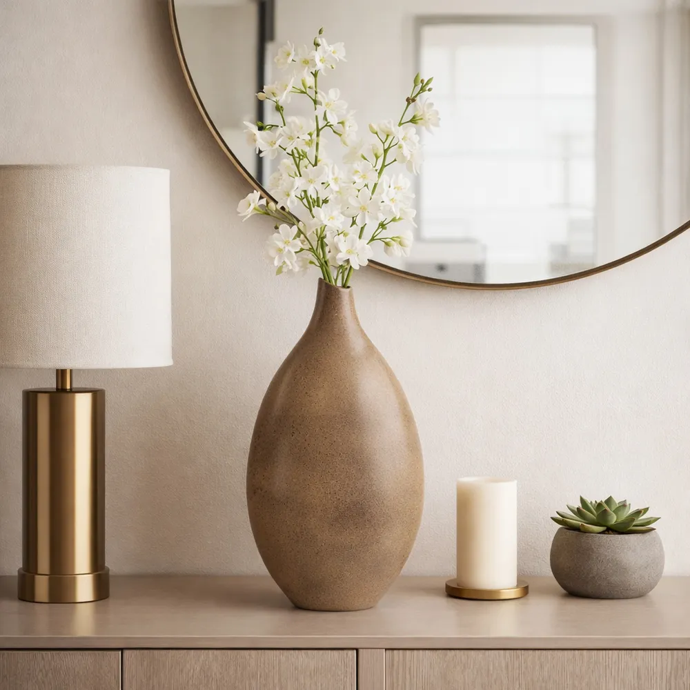 CABOTPARK BROWN VASE 21 (IN)