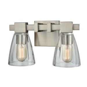 Ensley 12'' Wide 2-Light Vanity Light - Satin Nickel 1