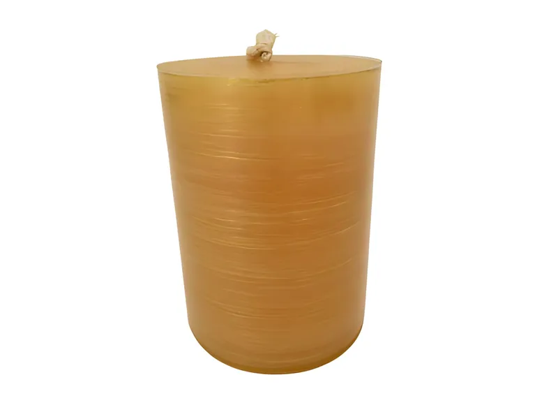 4" Yellow/Gold Brush Pillar Candle 1