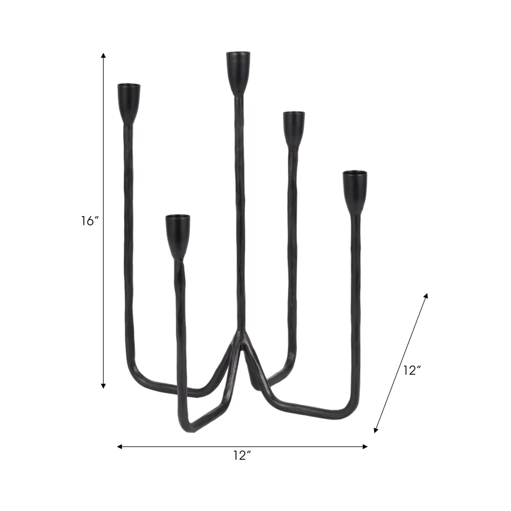 CLARAFIELD BLACK CANDLE HOLDER 17 (IN)