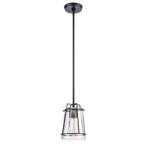 Square To Round 6'' Wide 1-Light Mini Pendant - Matte Black 2