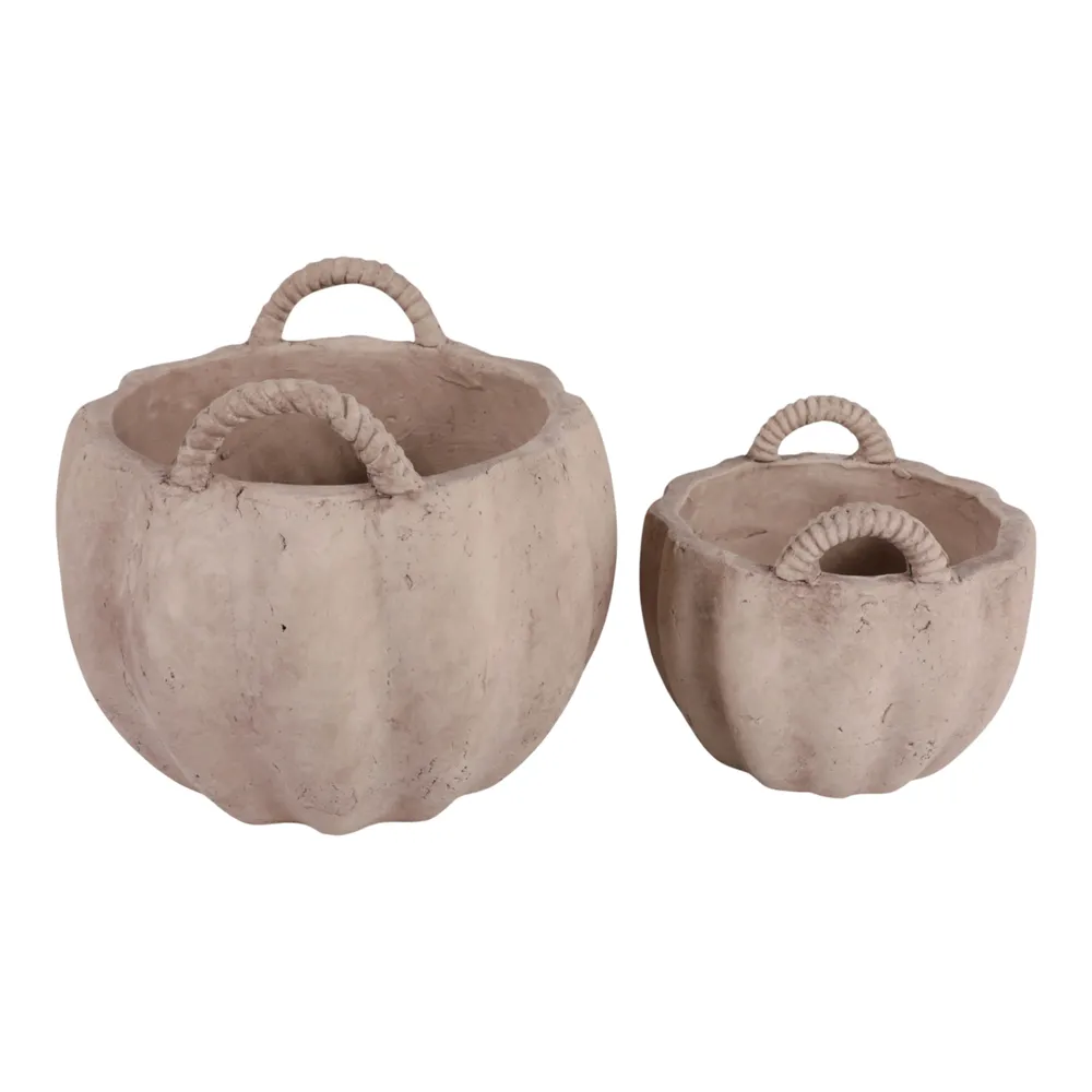 THEAHAM SET OF 2 ORANGE PLANTER 10 (IN)