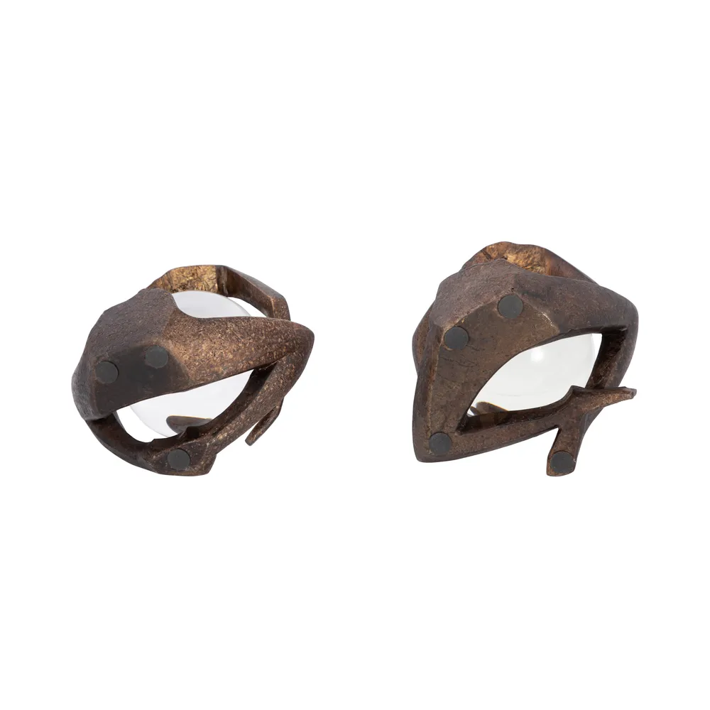 CLIFTONRUN SET OF 2 BLACK ORBS 8 (IN)