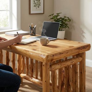 Cedar Log Open Writing Desk - Natural - Armor