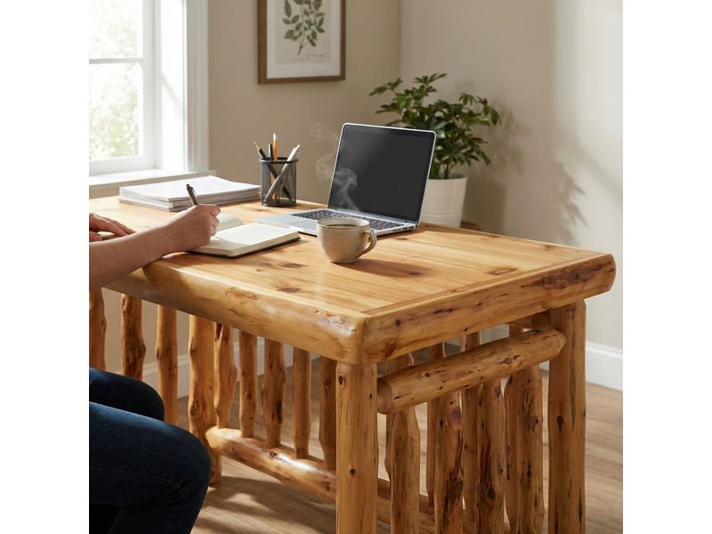 Cedar Log Open Writing Desk - Natural - Armor 1