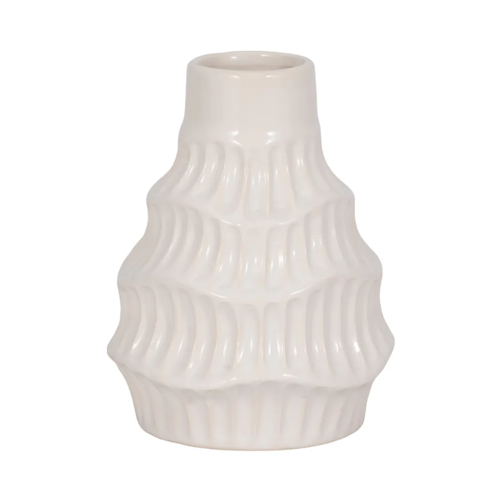WELDONBEACH WHITE VASE 6 (IN)