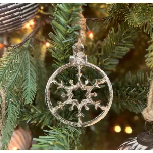 Hollw Nickel Snowflake Ornament 4x3in 1