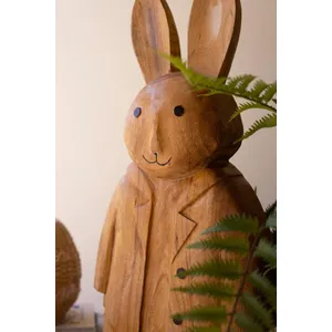 Large Standing Camphor Wood Rabbit 2