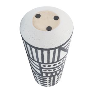 CER, 8" ECLECTIC VASE, BLACK/WHITE 6