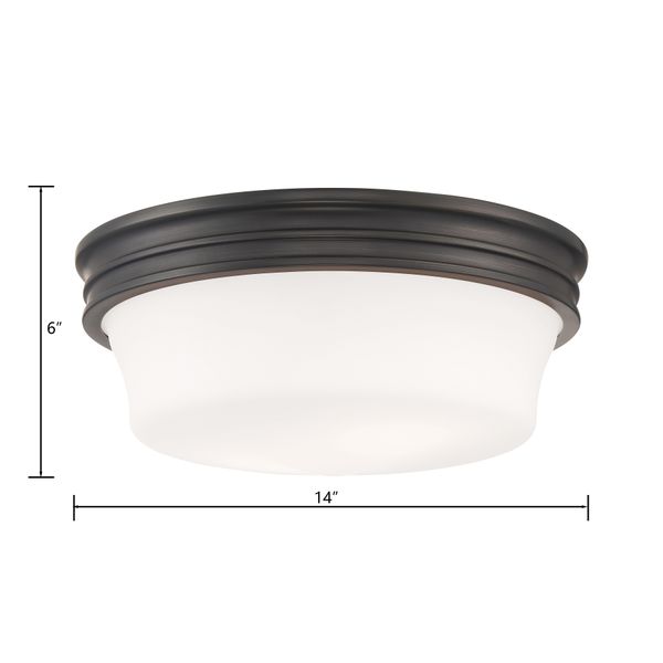 Galen 14'' Wide 3-Light Flush Mount - Oil Rubbed Bronze