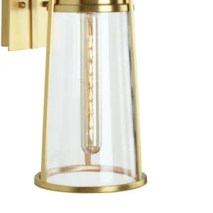 Cone 17'' High 1-Light Outdoor Sconce - Satin Brass 4
