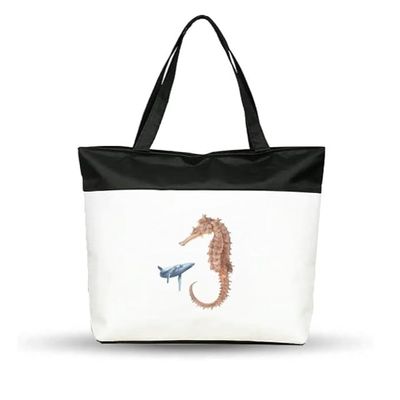 REPEAT WHALE CANVAS HIP BAG - CORAL