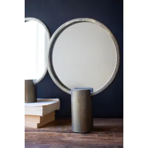Set of 2 Antique Gold Tabletop Mirrors 2