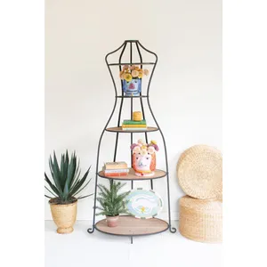 Metal and Wood Mannequin with Shelves 1