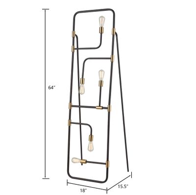 Think Tank 64″ High 5-Light Floor Lamp - Black