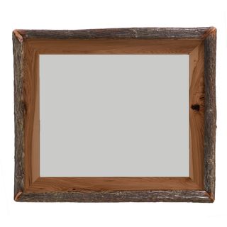 Hickory Log  Mirror - With Glass - Cognac - 48