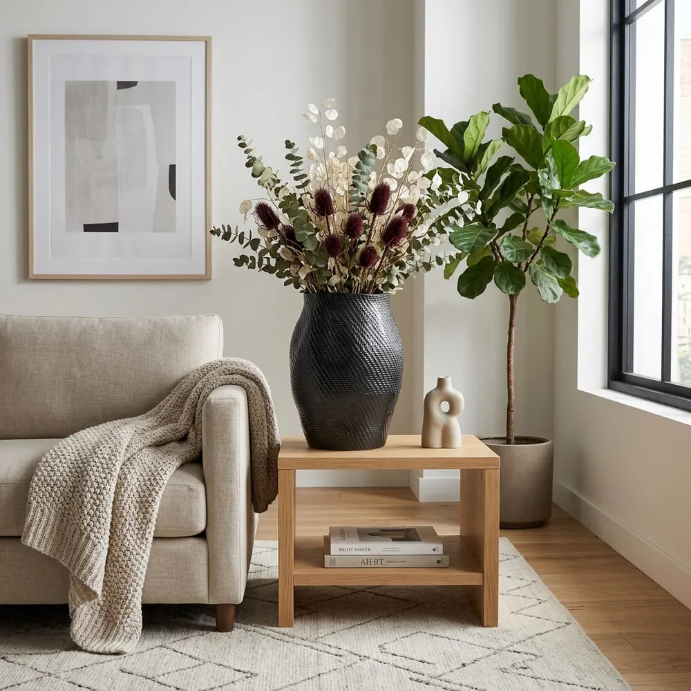 CLARAPARK BLACK VASE 21 (IN)