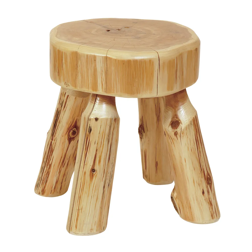 Cedar Log Foot Stool - Coffee