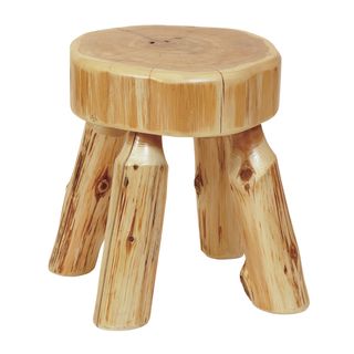 Cedar Log Foot Stool - Coffee
