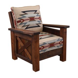 Barnwood Lounge Chair - Customer Material - Seat:  Fabric TBD; Backrest:  Fabric TBD