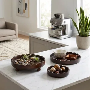 BARRONRIDGE SET OF 3 BROWN TRAY 4 (IN) 6