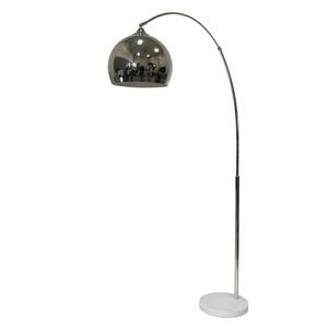 METAL 77" ARCH FLOOR LAMP W/ MARBLE BASE, SILVER 2