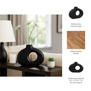 GRIFFINMOOR BLACK VASE 7 (IN) 11