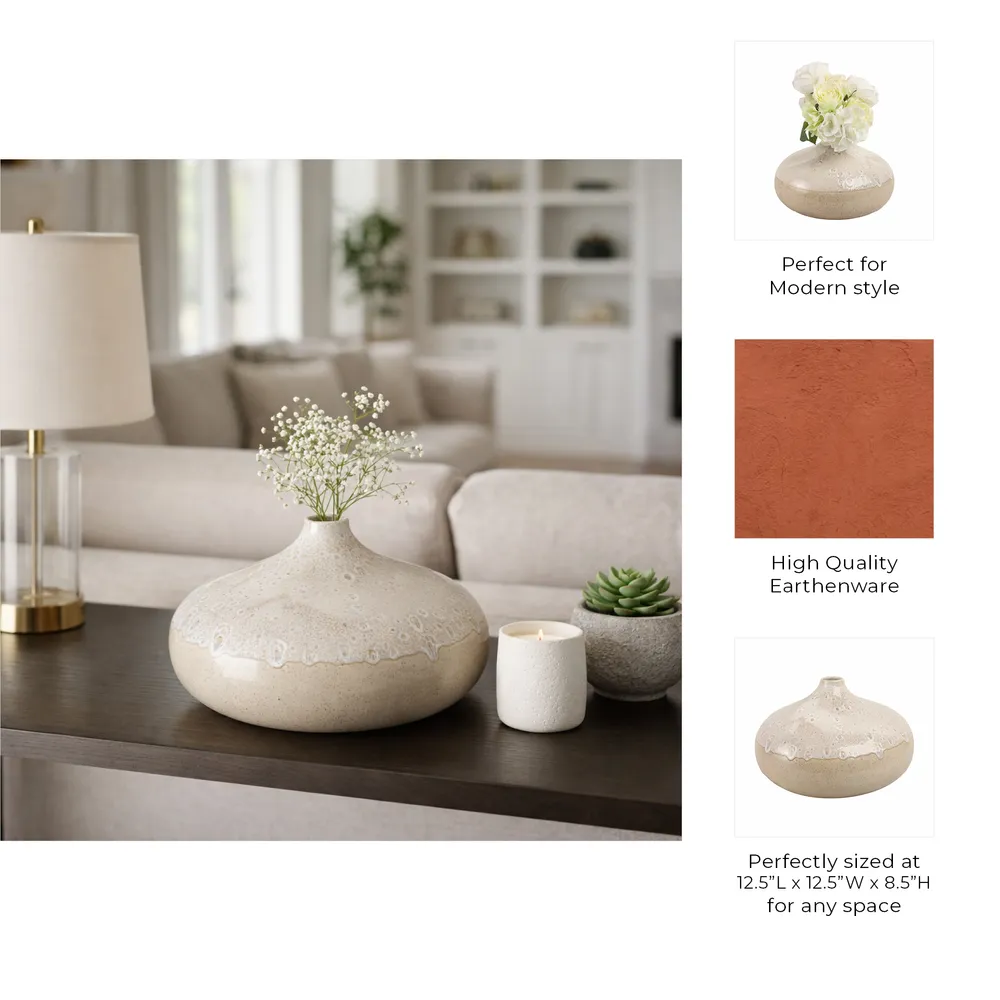 EMMETOAK CREAM VASE 9 (IN)