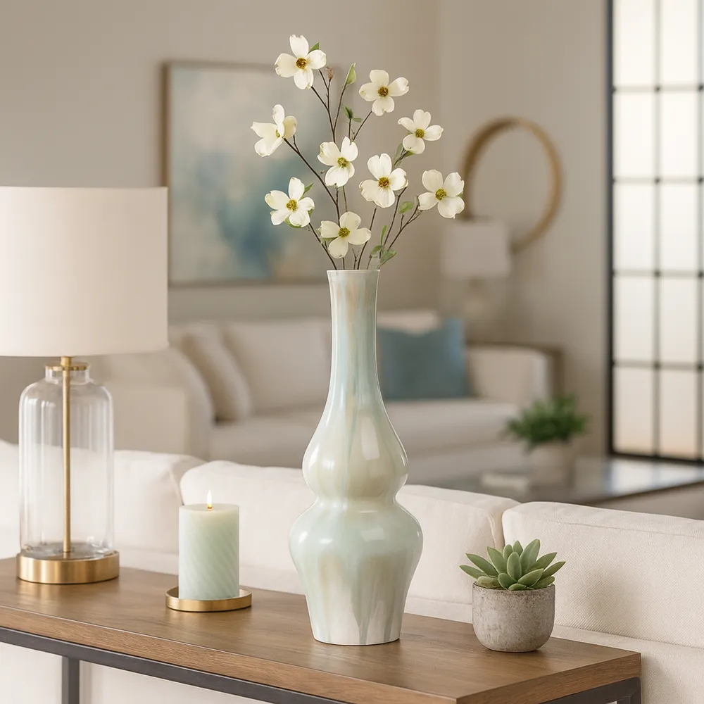 HADFIELDHOLM GREEN VASE 16 (IN)
