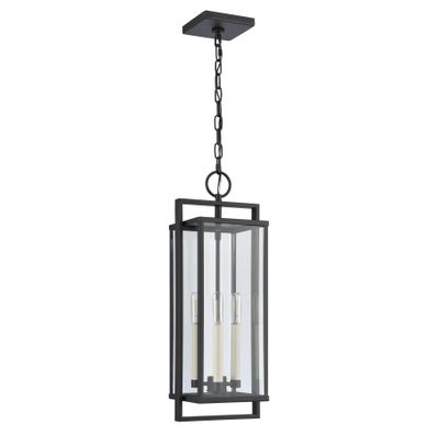 Gladwyn 8.25″ Wide 3-Light Outdoor Pendant - Matte Black