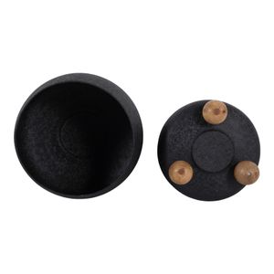 ALBAFIELD SET OF 2 BLACK PLANTER 9 (IN) 7