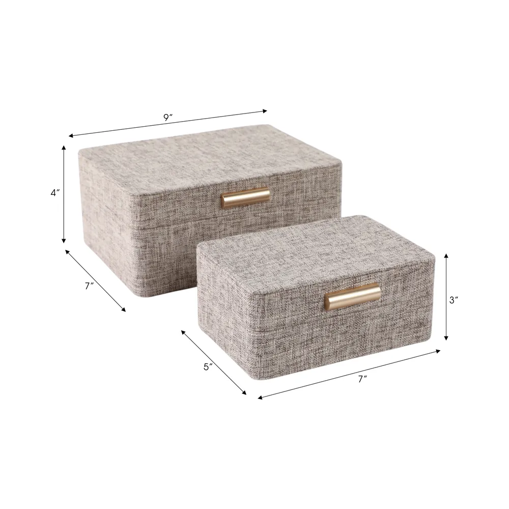 EVERTONPORT SET OF 2 BROWN BOXES 5 (IN)