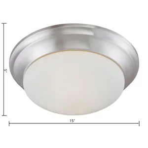 Fluor 15'' Wide 2-Light Flush Mount - Brushed Nickel 2