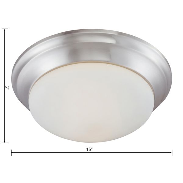 Fluor 15'' Wide 2-Light Flush Mount - Brushed Nickel