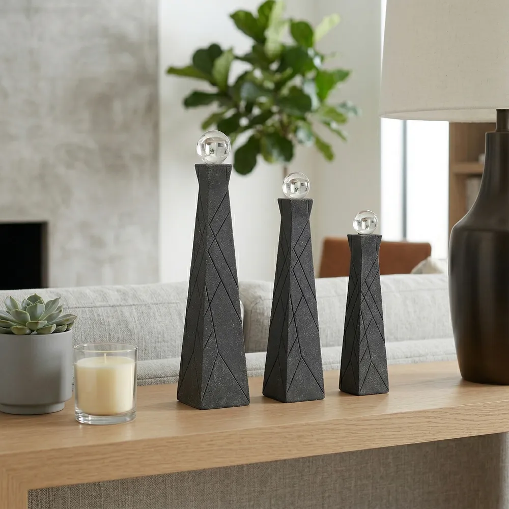 WESTONRUN SET OF 3 BLACK DECOR 14 (IN)