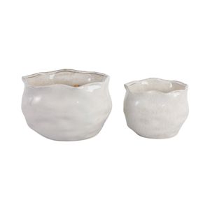DRAPERSTONE SET OF 2 WHITE PLANTER 9 (IN) 3