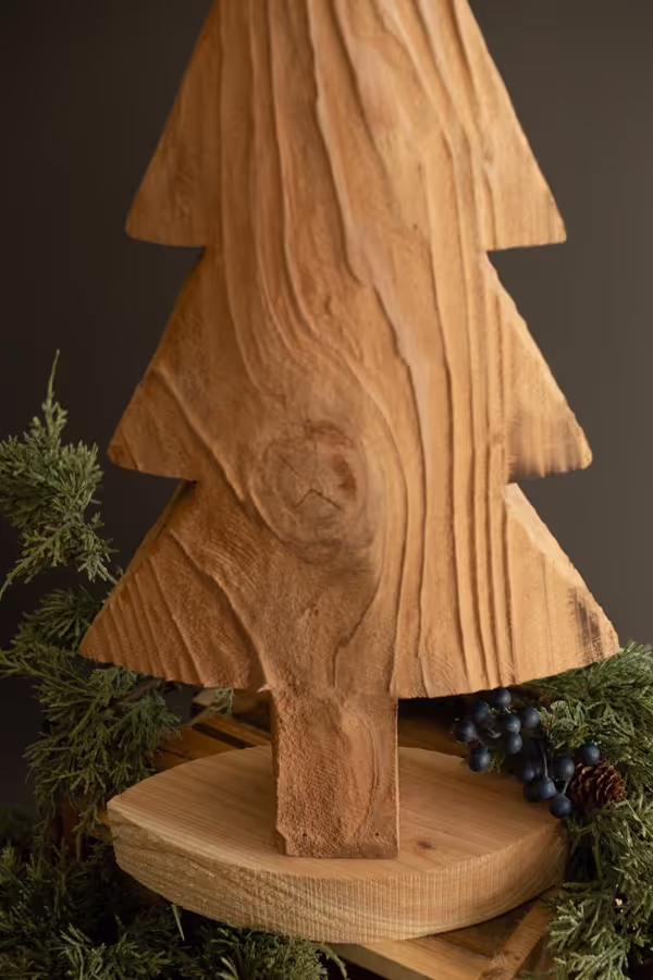Set of 2 Fir Wood Christmas Trees