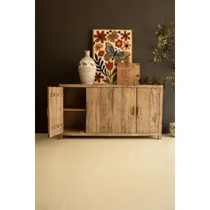 Reclaimed Wood Four Door Sideboard 4