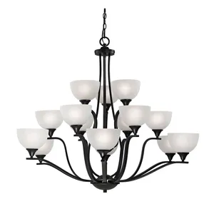 Bristol Lane 45'' Wide 15-Light Chandelier - Oil Rubbed Bronze with White Glass 1