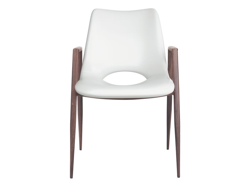 Desi Dining Chair White & Walnut 4