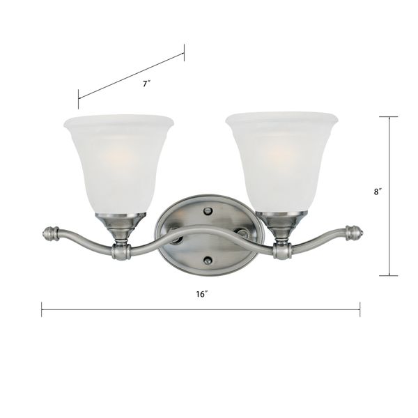 Harmony 16'' Wide 2-Light Vanity Light - Satin Pewter
