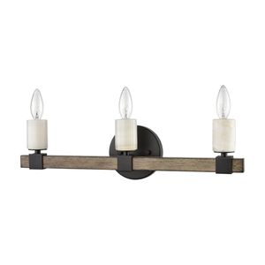 Stone Manor 21'' Wide 3-Light Vanity Light - Matte Black 2