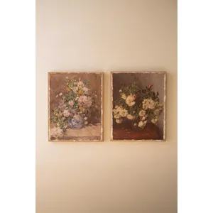 Set of 2 Floral Paintings on Burlap 5