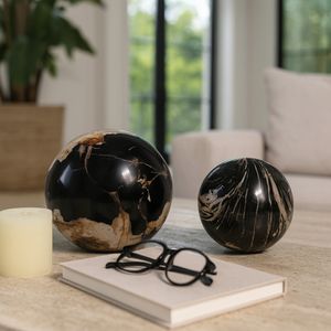 ELDERVIEW SET OF 2 BLACK ORBS 6 (IN) 9