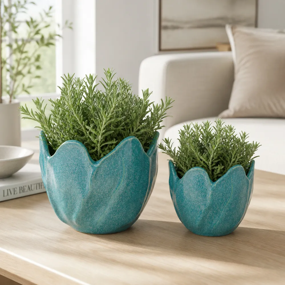 DRYDENRUN SET OF 2 BLUE PLANTER 7 (IN)