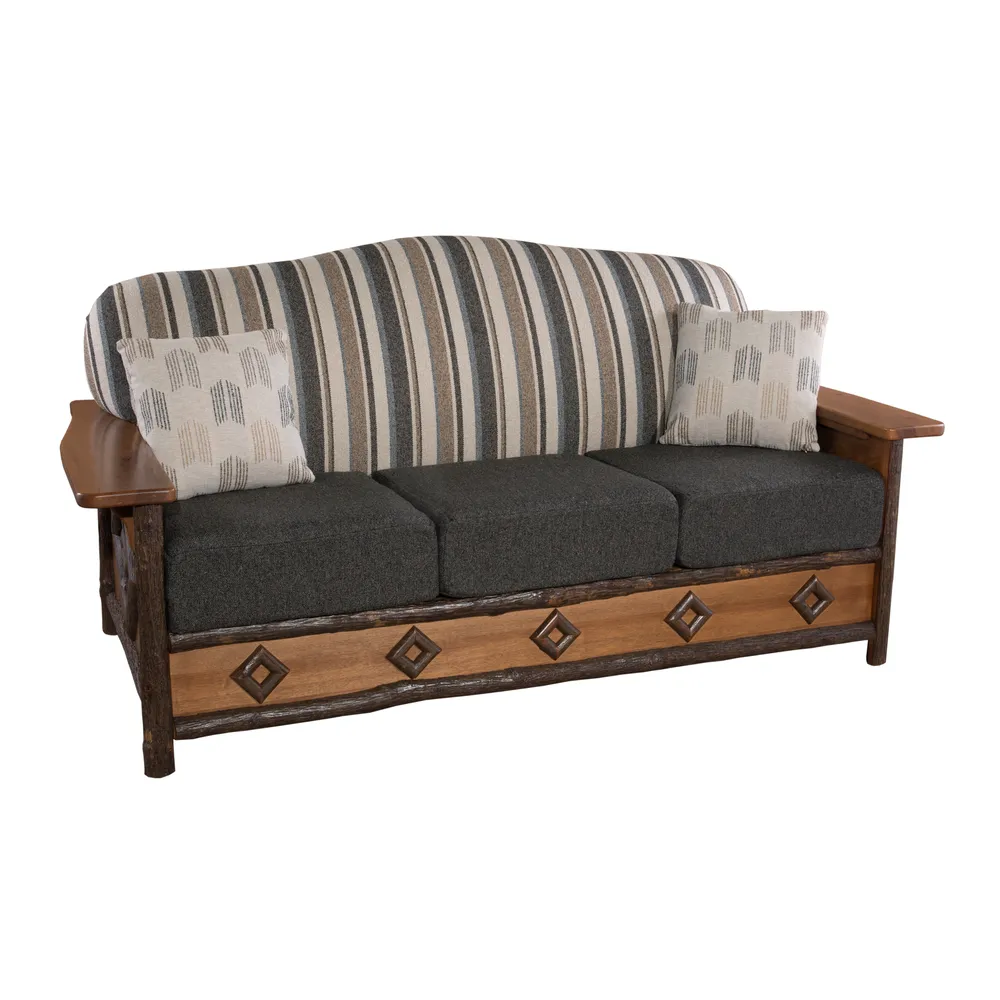 Hickory Diamond Peak Sofa - Customer Material - Seat:  Fabric TBD;   Backrest:  Fabric TBD