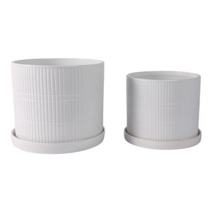 GRAHAMMILL SET OF 2 WHITE PLANTER 10 (IN) 4