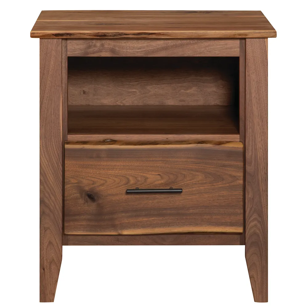 Heartland Walnut One Drawer Cubby Nightstand