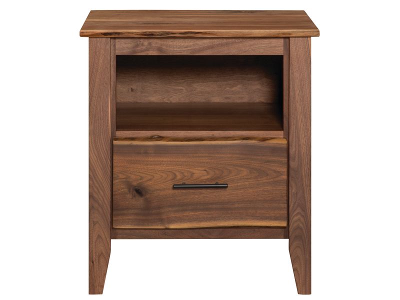 Heartland Walnut One Drawer Cubby Nightstand 2